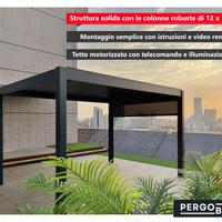 Pergola DELUXE PRO+ 3x3m Tetto Motorizzato con Led