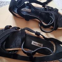 Miu Miu by Prada sandalo nero camoscio mis 37.5