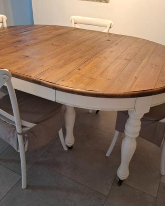 Tavolo vintage allungabile + 4 sedie