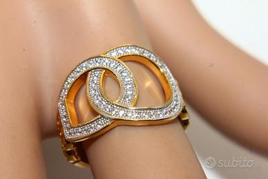 Esclusivo anello oro su argento pietre CZ