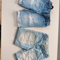 lotto 2 jeans corti bambino