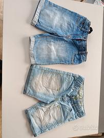 lotto 2 jeans corti bambino