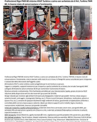 Professional Rigo PMR 80 Turbina a zaino