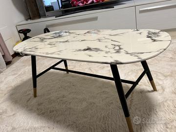 Tavolino maisons du monde da sala in vetro marmo