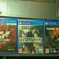 Gran Turismo,COD MW1,Shadow of  the TombRaider