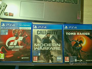 Gran Turismo,COD MW1,Shadow of  the TombRaider
