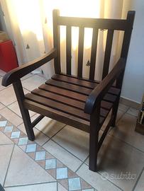 Sedia coloniale in legno di teak massello