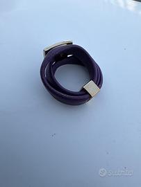 Anello Fendi "Leather Band" a doppio giro in pelle