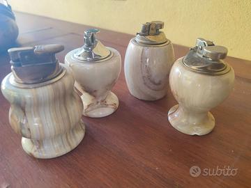 4 Accendini da tavolo vintage in onice