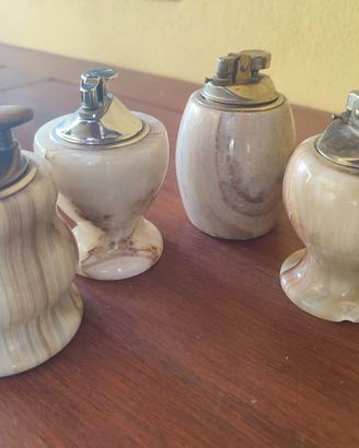 4 Accendini da tavolo vintage in onice