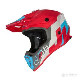 casco motocross just 1 korner blue red - taglia M