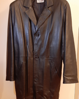 Cappotto a 3/4uomo vera pelle nero