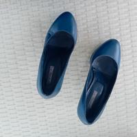 Scarpe tacco donna blu vitello Andrea Pinto