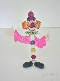 Clown in vetro di Murano pagliaccio vintage statua