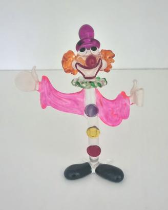 Clown in vetro di Murano pagliaccio vintage statua