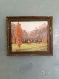 Quadro dipinto olio su tela paesaggio 