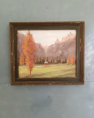 Quadro dipinto olio su tela paesaggio 