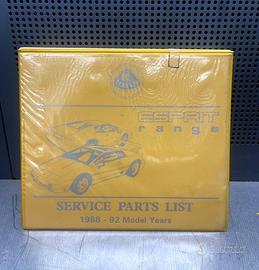 LOTUS ESPRIT CATALOGO RICAMBI SERVICE PARTS LIST 1
