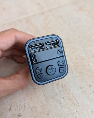 Trasmettitore FM Bluetooth Auto USB-C Vivavoce MP3