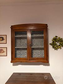 Vetrinetta pensile in noce  vintage