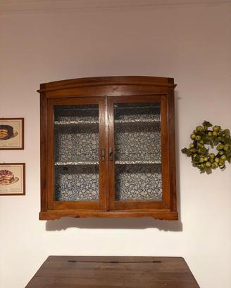 Vetrinetta pensile in noce  vintage