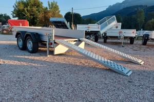 Carrello rimorchio auto doppio asse con rampe