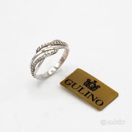 ANELLO ORO BIANCO 18 KT CON ZIRCONI a.830