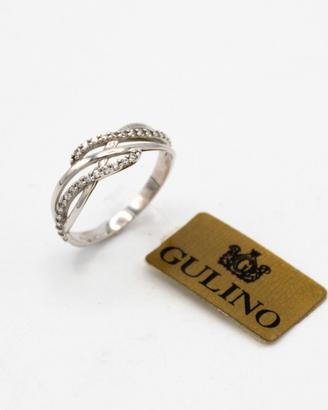 ANELLO ORO BIANCO 18 KT CON ZIRCONI a.830
