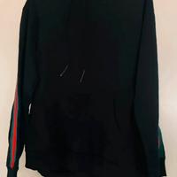 Felpa Stamped nera tg L con bande Web Gucci