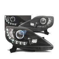FARI PER PEUGEOT 107 05-12 LUCE DIURNA FONDO NERO