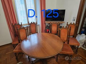 Tavolo tondo e 6 sedie