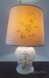 Lampada da Tavolo Vintage in Vetro Opalino Bianco