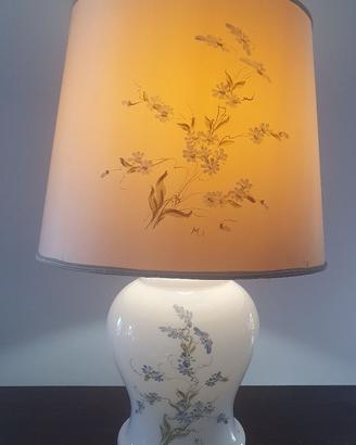 Lampada da Tavolo Vintage in Vetro Opalino Bianco