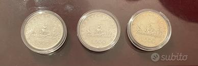 Lotto 3 Monete 500 Lire Argento "Caravelle"