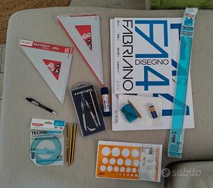 Cartella + Materiale disegno tecnico