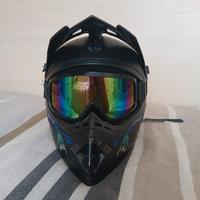casco moto con maschera  taglia s