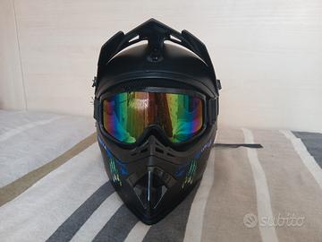 casco moto con maschera  taglia s