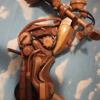 Soprammobile moto in legno