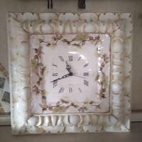 Orologio legno e ceramica