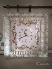 Orologio legno e ceramica