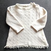 Vestito pullover lana bianco neonata Maperò 9 mesi