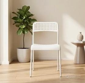 Ikea Adde Sedia bianca moderna design traforato