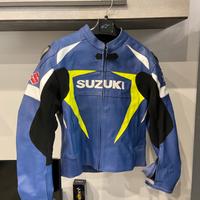 Giubbotto moto xxl suzuki azzurro con protezioni