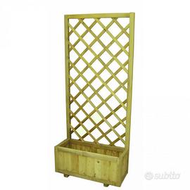 Fioriera in Legno con Griglia 75x30x180 cm Marrone