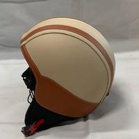 casco rivestito in ecopelle vespa beige e cuoio