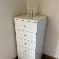 Functional White 5-Drawer Dresser