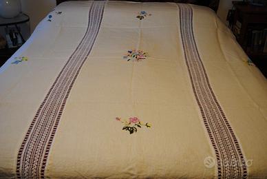 Coperta matrimoniale artigianale in lino