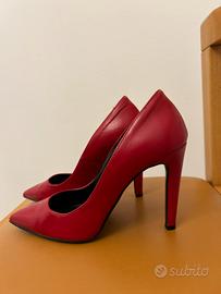 Scarpe décolleté rosse in pelle taglia 35