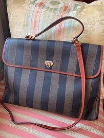 Borsa cartella vintage Fendi con tracolla