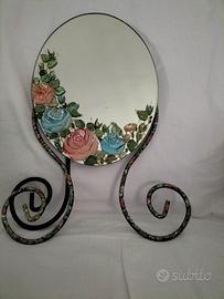 Specchio da tavolo dipinto a mano
